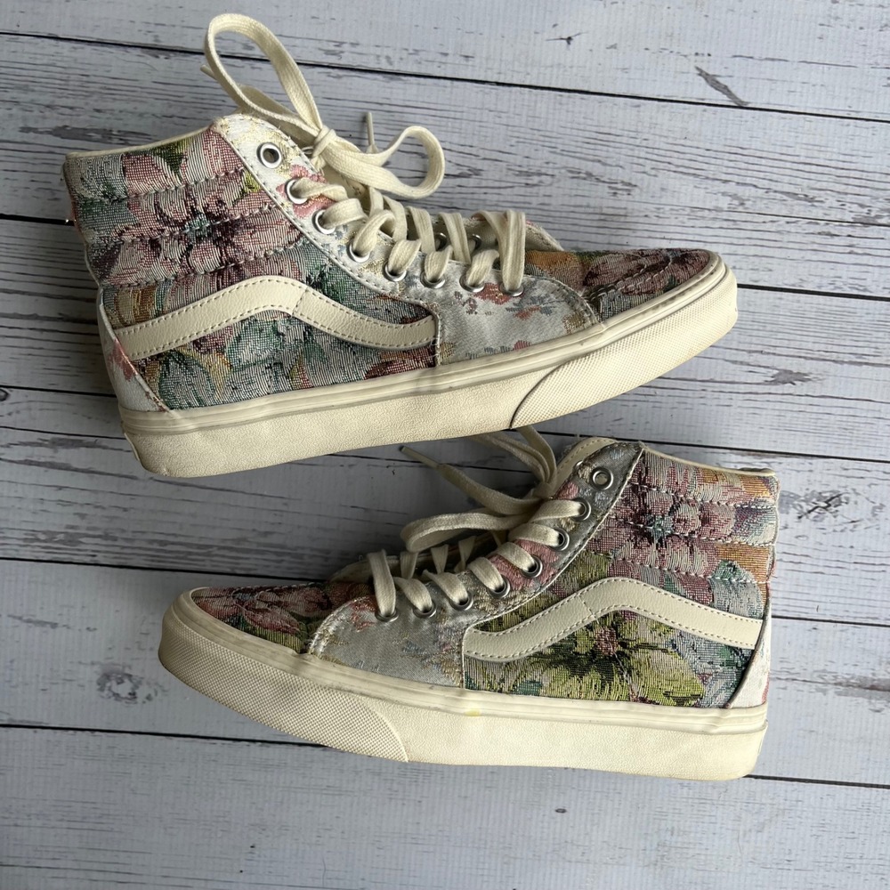 Vans Sk8-Hi Floral Tapestry High Top Sneakers Womens 7.5 Streetwear Retro Chic